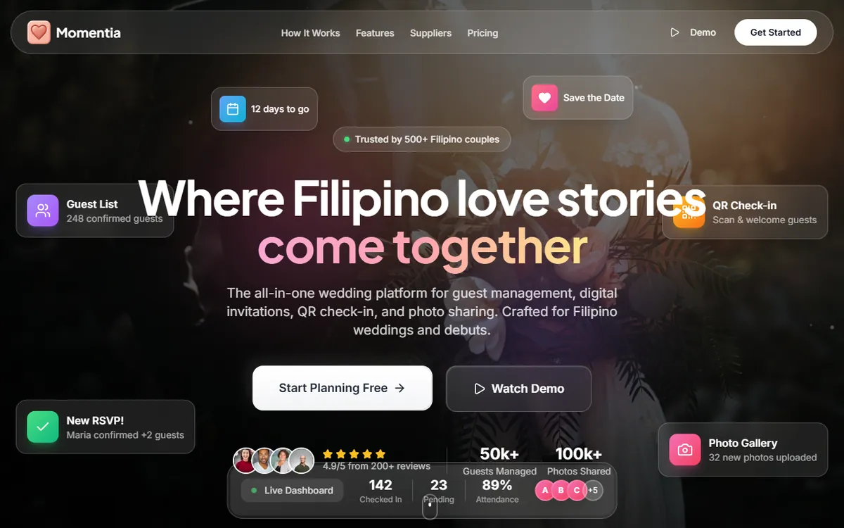 Momentia homepage